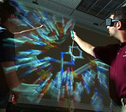 photo of student in Center for Computational Research lab