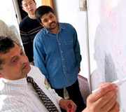 photo of faculty member with students