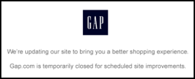 GAP website downtime on Cyber Monday